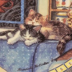 Vintage Collectable 2 Plates Cozy Country Corners Series Cats